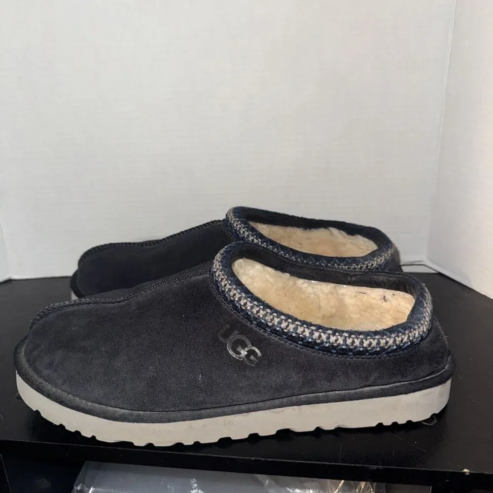 UGG Tasman II Shoes Mens Size 12 Black Suede Wool Lined Clog Slippers Box